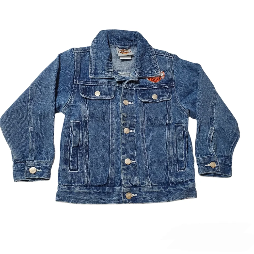 Vintage Harley Davidson Toddler Denim Jean Jacket Size 4/5